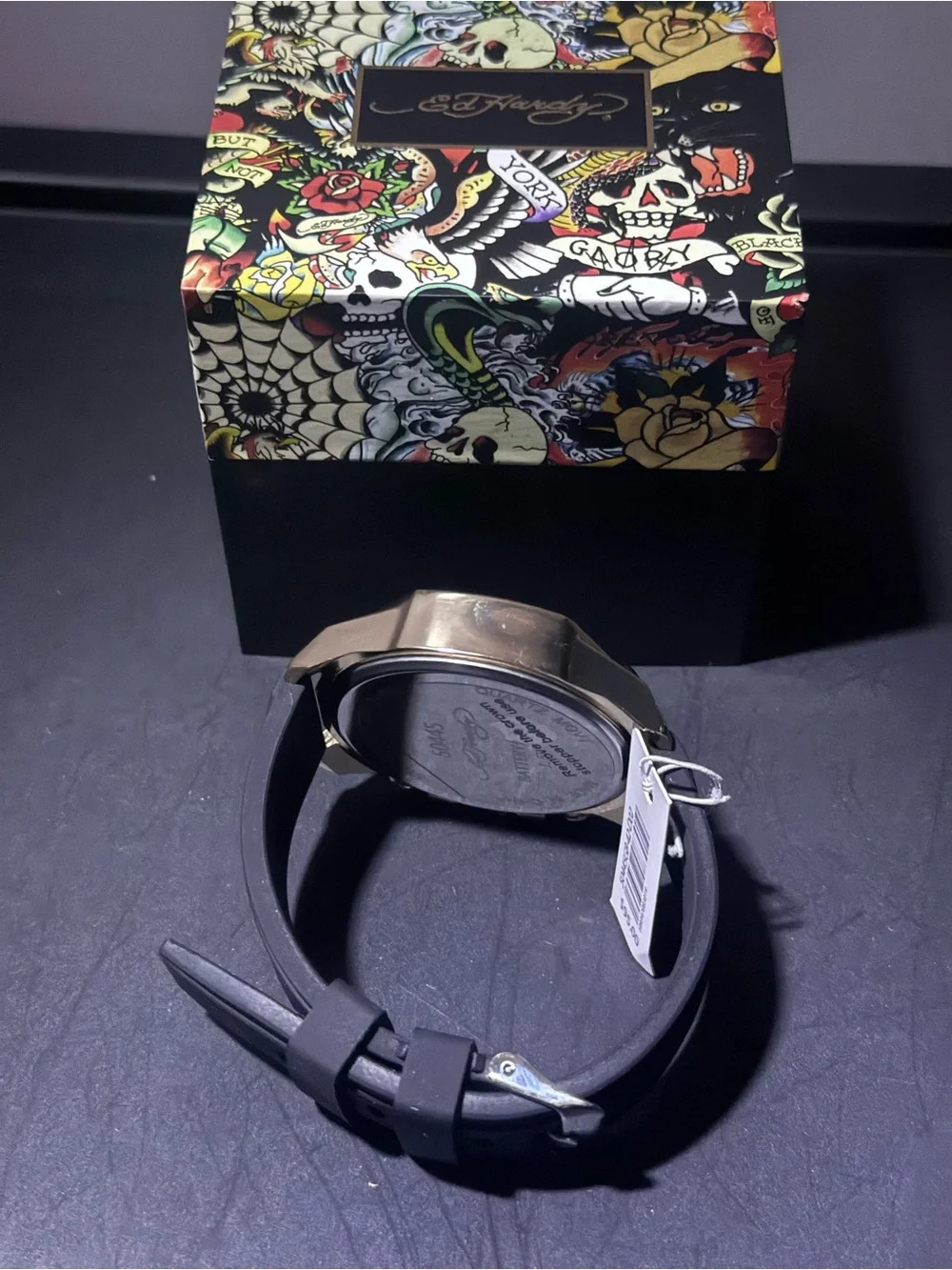 Ed Hardy Gold and Black Chronograph Watch
